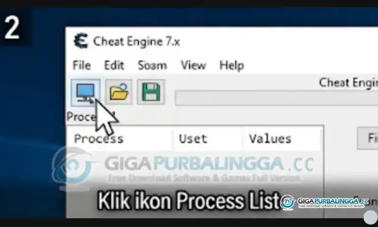 Cheat Engine Process List showing a running game