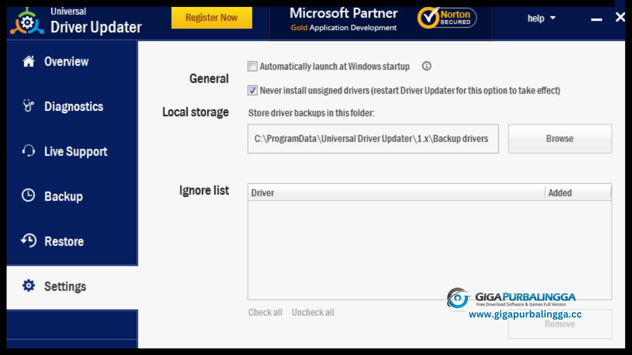 Gigapurbalingga Universal Driver Updater