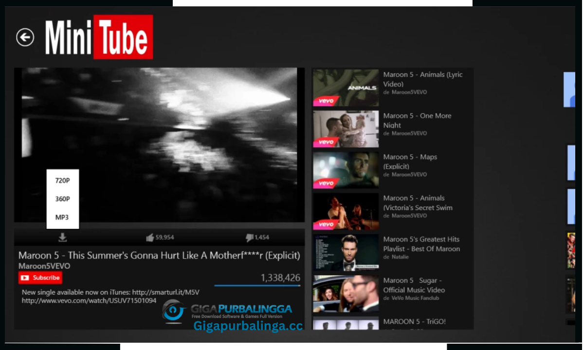 Minitube YouTube download